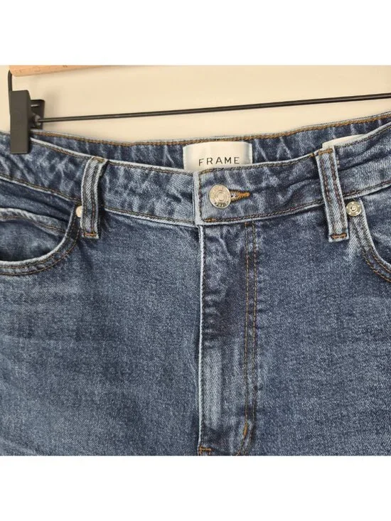 FRAME The Wide Jeans High Rise Wide Leg Ankle Rival Blue Size 31 - Picture 10 of 14